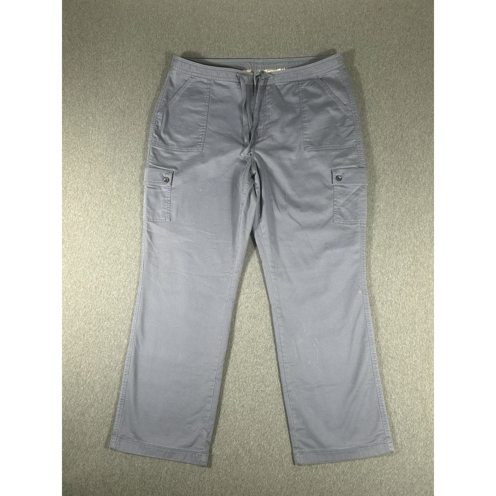 L.L. Bean Women's Favorite Fit Cargo Pants Size 18 Reg Khaki Stretch Hiking